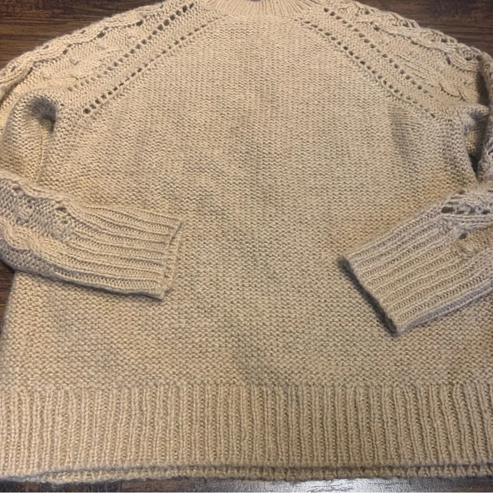 J Crew | Cable-knit pointelle sweater with popcorn flowers - Picture 8 of 8